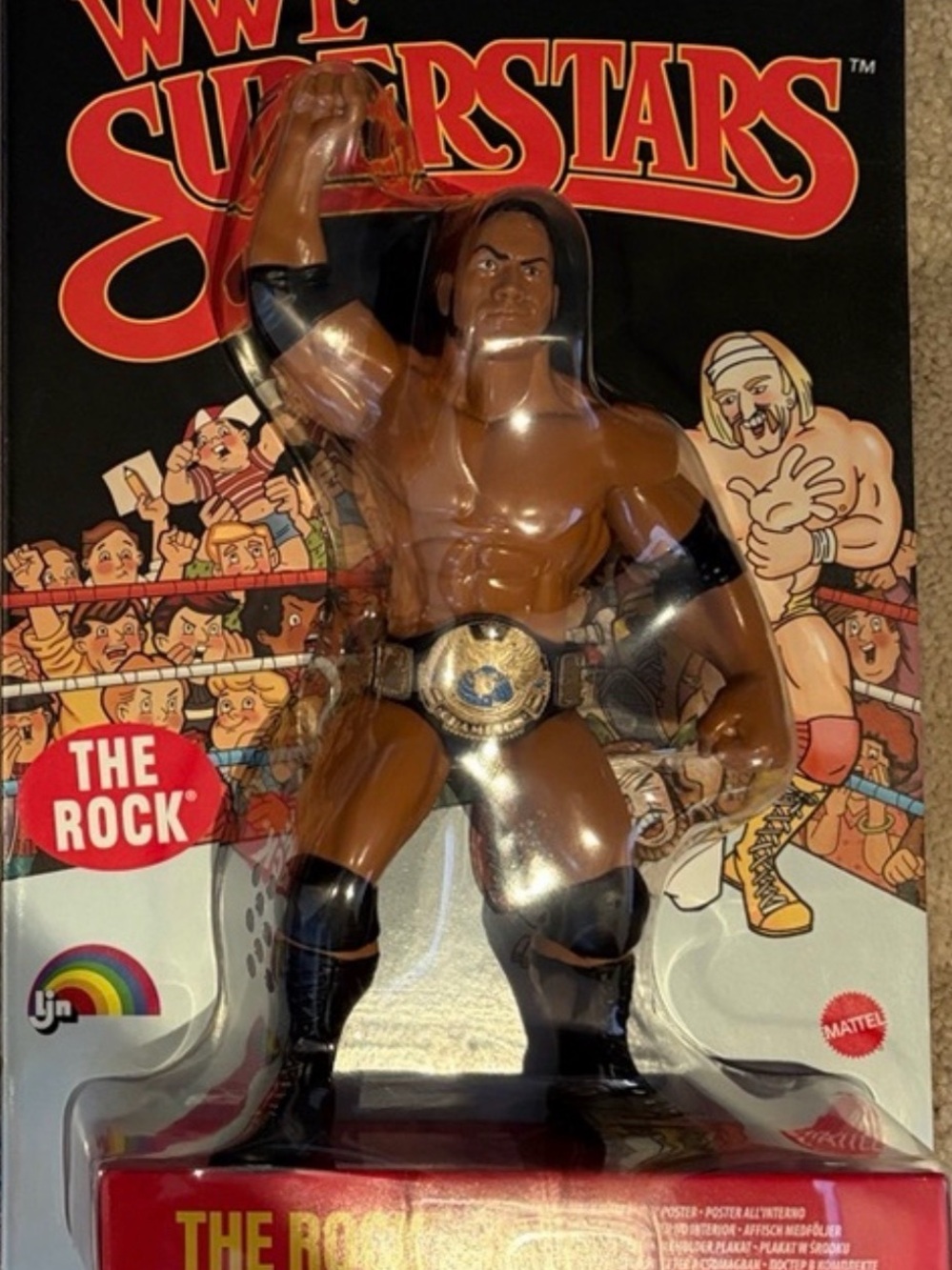 WWE LJN The Rock Action Figure - Black & Brown